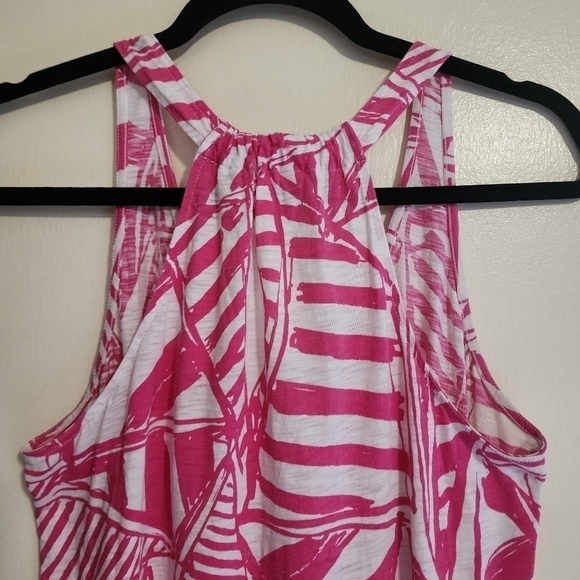 Lilly Pulitzer Womens Minka Tank Yacht SEA Capri Pink White Top V-Neck Size S - Picture 9 of 12